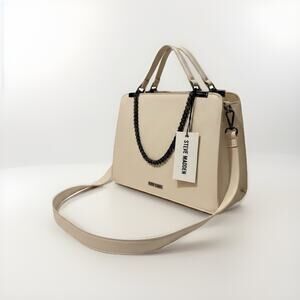 Steve Madden Bevelyn/Evelyn Grab Handle Satchel - Large Vanilla/Cream Color Bag